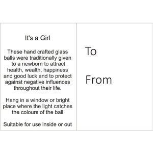 Sienna Glass 10cm Spirit Ball - 'It's A ' in Pink Pink Sienna Glass 10cm Spirit Ball - 'It's A ' in Pink Pink