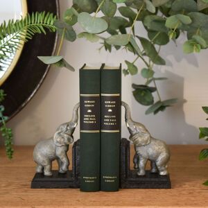Madison & Mayfair Antique Pair of Elephant Bookends Cast Iron in Grey Grey Madison & Mayfair Antique Pair of Elephant Bookends Cast Iron in Grey Grey