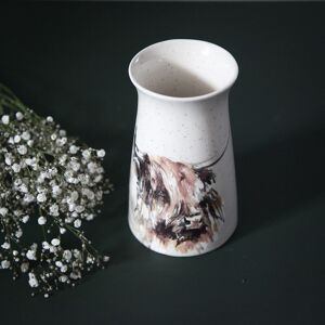 Meg Hawkins Small Ceramic Vase - Highland Cow Multicolor Meg Hawkins Small Ceramic Vase - Highland Cow Multicolor