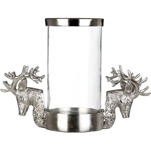 Orsina Hurricane Candle Holder, 2 Stag Head Design Candle Holder, Transparent Candlestick Holder in Clear Clear Orsina Hurricane Candle Holder, 2 Stag Head Design Candle Holder, Transparent Candlestick Holder in Clear Clear