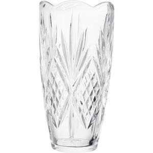 Orsina Modern Crystal Scalloped Vase, Unique Clear Embossed Cylinder Vase, Fluted Design Decorative Vase For Décor Clear Orsina Modern Crystal Scalloped Vase, Unique Clear Embossed Cylinder Vase, Fluted Design Decorative Vase For Décor Clear