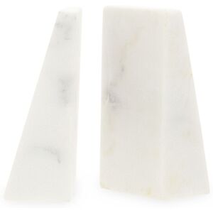 Orsina Marris Set Of 2 Marble Bookends in White White Orsina Marris Set Of 2 Marble Bookends in White White