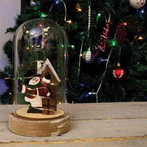 Netagon Christmas Battery Powered Light Up Cloche Christmas Scene Globe Ornament- Snowman in Red Red Netagon Christmas Battery Powered Light Up Cloche Christmas Scene Globe Ornament- Snowman in Red Red