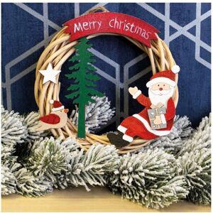 Netagon Battery Powered Wicker Christmas Wreath in Red Red Netagon Battery Powered Wicker Christmas Wreath in Red Red