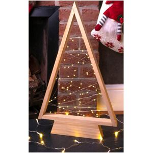 Netagon Wooden Self Assembly Battery Powered Christmas Tree with 60 LED's in Light Beige Light Beige Netagon Wooden Self Assembly Battery Powered Christmas Tree with 60 LED's in Light Beige Light Beige