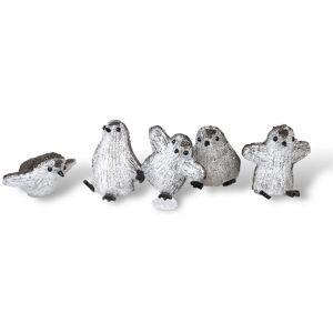 Netagon Christmas Festive Set of 5 Acrylic Outdoor & Indoor Battery Operated Penguins With Timer in White White Netagon Christmas Festive Set of 5 Acrylic Outdoor & Indoor Battery Operated Penguins With Timer in White White