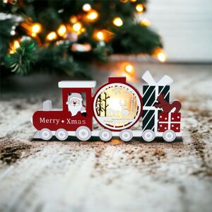 Xmas Haus Festive Light Up LED Wood Train in Red Red Xmas Haus Festive Light Up LED Wood Train in Red Red