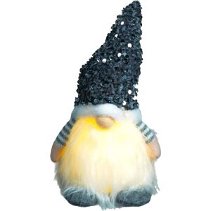 Netagon Battery Operated Light Up Glitter Gonk- Silver in White White Netagon Battery Operated Light Up Glitter Gonk- Silver in White White