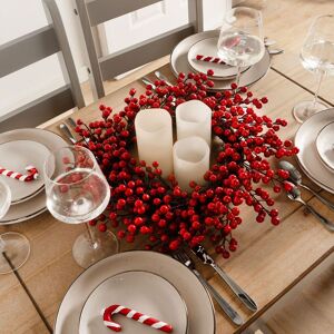 OHS Artificial Flower Wreath Door Wall Home Party Table Decorations Winter Spring in Red Red OHS Artificial Flower Wreath Door Wall Home Party Table Decorations Winter Spring in Red Red