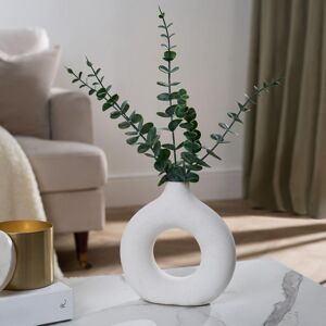 OHS Artificial Eucalyptus with Ceramic Vase Home Decorative Faux Plant in Cream Cream OHS Artificial Eucalyptus with Ceramic Vase Home Decorative Faux Plant in Cream Cream