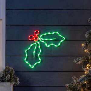 Christow Holly Christmas Rope Light Silhouette LED Wall Window Decoration 32cm x 45cm Size: 32 cm x 45 cm Multicolor 32 cm x 45 cm Christow Holly Christmas Rope Light Silhouette LED Wall Window Decoration 32cm x 45cm Size: 32 cm x 45 cm Multicolor 32 cm x 45 cm