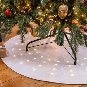 Christow Christmas Tree Mat Felt Floor Protector Light Up LED Stars Battery Operated 98cm in White White Christow Christmas Tree Mat Felt Floor Protector Light Up LED Stars Battery Operated 98cm in White White
