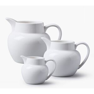WM Bartleet & Sons Porcelain Round Bellied Jug Set of 3 in White White WM Bartleet & Sons Porcelain Round Bellied Jug Set of 3 in White White