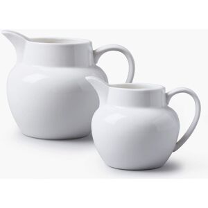 WM Bartleet & Sons Porcelain Round Bellied Milk Jug Set of 2 in White White WM Bartleet & Sons Porcelain Round Bellied Milk Jug Set of 2 in White White