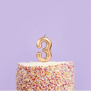 Club Green Gold Number '3' Celebration Candle Gold Club Green Gold Number '3' Celebration Candle Gold