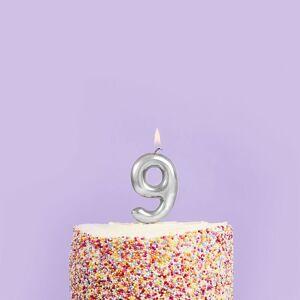 Club Green Silver Number '9' Celebration Candle Silver Club Green Silver Number '9' Celebration Candle Silver