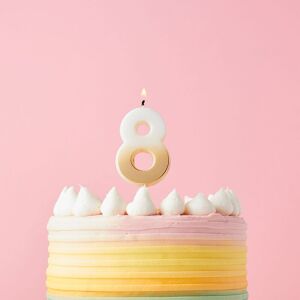 Club Green Gold Ombre Number '8' Celebration Candle Gold Club Green Gold Ombre Number '8' Celebration Candle Gold