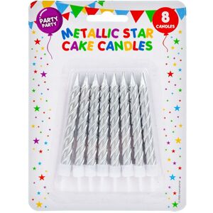 VFM e-Store 8 Metallic Silver Birthday Cake Candles, Party Supplies (75mm) Silver VFM e-Store 8 Metallic Silver Birthday Cake Candles, Party Supplies (75mm) Silver