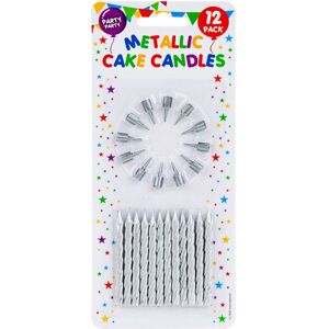 VFM e-Store 12 Metallic Silver Birthday Cake Candles, Party Supplies (60mm) Silver VFM e-Store 12 Metallic Silver Birthday Cake Candles, Party Supplies (60mm) Silver