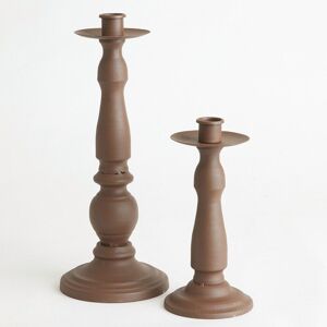 Bloom Set of 2 Antique Finish Rustic Candleholders for Real or Faux Candles - Large H31 x 12cm, Small H20 x 9.5cm in Brown Size: 31 x 12 cm Brown 31 x 12 cm Bloom Set of 2 Antique Finish Rustic Candleholders for Real or Faux Candles - Large H31 x 12cm, Small H20 x 9.5cm in Brown Size: 31 x 12 cm Brown 31 x 12 cm
