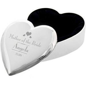 Personalised Memento Company Women's Personalised Decorative Wedding Mother of the Bride Heart Trinket Box in Silver Silver Personalised Memento Company Women's Personalised Decorative Wedding Mother of the Bride Heart Trinket Box in Silver Silver