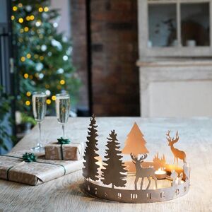 Ivyline Round Advent Forest Tealight Centrepiece Metal Copper H25Cm W33Cm D33Cm On trend design Premium Quality Copper Ivyline Round Advent Forest Tealight Centrepiece Metal Copper H25Cm W33Cm D33Cm On trend design Premium Quality Copper