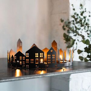 Ivyline Round Advent Tealight Centrepiece Metal Black H15Cm W33Cm D33Cm Black Ivyline Round Advent Tealight Centrepiece Metal Black H15Cm W33Cm D33Cm Black
