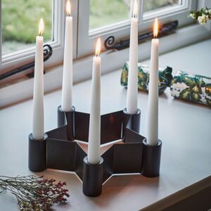 Ivyline Star Shaped Centrepiece Dinner Candle Holder in Black H7Cm W25Cm Black Ivyline Star Shaped Centrepiece Dinner Candle Holder in Black H7Cm W25Cm Black
