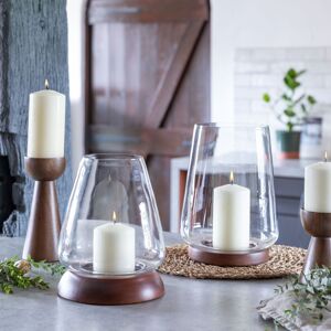 Ivyline Harvey Walnut Tapered Dome Lantern H25.5cm D20cm Size: Medium Walnut Medium Ivyline Harvey Walnut Tapered Dome Lantern H25.5cm D20cm Size: Medium Walnut Medium