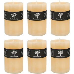 Nicola Spring Round Vanilla Pillar Candles - 110 Hours - Cream - Pack of 6 in Beige Beige Nicola Spring Round Vanilla Pillar Candles - 110 Hours - Cream - Pack of 6 in Beige Beige