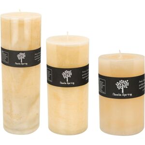 Nicola Spring Round Vanilla Pillar Candles - 3 Sizes - Cream - Pack of 3 in Beige Beige Nicola Spring Round Vanilla Pillar Candles - 3 Sizes - Cream - Pack of 3 in Beige Beige