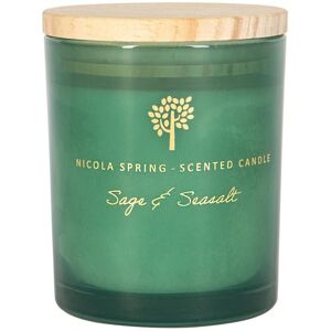 Nicola Spring 130g Sage & Seasalt Soy Wax Candle - Herbal Spa Relaxing Glass Jar in Green Green Nicola Spring 130g Sage & Seasalt Soy Wax Candle - Herbal Spa Relaxing Glass Jar in Green Green