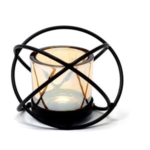 KDMD Centrepiece Iron Votive Candle Holder - 1 Cup Single Ball in Black Black KDMD Centrepiece Iron Votive Candle Holder - 1 Cup Single Ball in Black Black