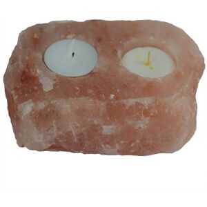 KDMD Natural Salt Candle Holder - 2 holes in Orange Orange KDMD Natural Salt Candle Holder - 2 holes in Orange Orange