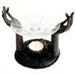 KDMD Antique Buddha - Om Hands Oil Burner in Grey Grey KDMD Antique Buddha - Om Hands Oil Burner in Grey Grey