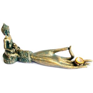 KDMD Antique Buddha - Hand Incense Burner in Teal Teal KDMD Antique Buddha - Hand Incense Burner in Teal Teal