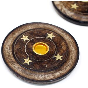 KDMD Mango Wood Disc 10cm (Cone & Incense) in Brown Brown KDMD Mango Wood Disc 10cm (Cone & Incense) in Brown Brown