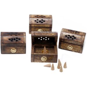 KDMD Mini Incense Cone Smoke Box - Mango Wood in Brown Brown KDMD Mini Incense Cone Smoke Box - Mango Wood in Brown Brown