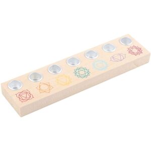 Simplhome Seven Chakras Wooden Energy Candle Holder Multicolor Simplhome Seven Chakras Wooden Energy Candle Holder Multicolor