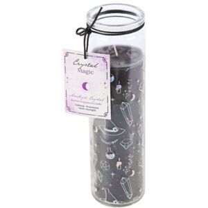 KDMD Crystal Witch Jasmine Tube Candle with Amethyst Chips in Black Black KDMD Crystal Witch Jasmine Tube Candle with Amethyst Chips in Black Black