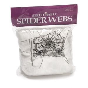 Shatchi 4pk Halloween Spider Web with 4 Spiders - Stretchable White Cobweb Decoration White Shatchi 4pk Halloween Spider Web with 4 Spiders - Stretchable White Cobweb Decoration White