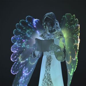 Shatchi Novelty LED Fibre Optic Light Up Angel Figure Colour Changing Wings Christmas Xmas Home Table Decoration Gifts 21cm Multicolor Shatchi Novelty LED Fibre Optic Light Up Angel Figure Colour Changing Wings Christmas Xmas Home Table Decoration Gifts 21cm Multicolor