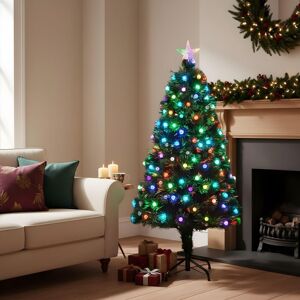 Shatchi 4Ft/120cm Diamonds Fibre Optic Christmas Tree LED Pre-Lit in Green Size: 4ft Green 4ft Shatchi 4Ft/120cm Diamonds Fibre Optic Christmas Tree LED Pre-Lit in Green Size: 4ft Green 4ft