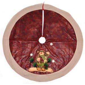 Shatchi Deluxe Christmas Tree Skirt Base Cover with 3D Handmade Xmas Width 122cm Perfect for 5ft-8ft Holiday Snowman in Red Red Shatchi Deluxe Christmas Tree Skirt Base Cover with 3D Handmade Xmas Width 122cm Perfect for 5ft-8ft Holiday Snowman in Red Red