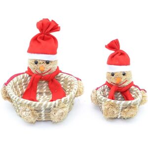 Shatchi Handmade Snowman Christmas Baskets Set Xmas Home décor Shop Pub Sweet Decorations, Multi Multicolor Shatchi Handmade Snowman Christmas Baskets Set Xmas Home décor Shop Pub Sweet Decorations, Multi Multicolor