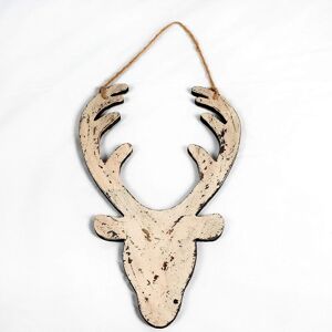 Shatchi Cream Christmas Wooden Hanging Deer Head Wall Decoration Xmas Home Office Holiday Decorative Centrepiece 26cm Cream Shatchi Cream Christmas Wooden Hanging Deer Head Wall Decoration Xmas Home Office Holiday Decorative Centrepiece 26cm Cream