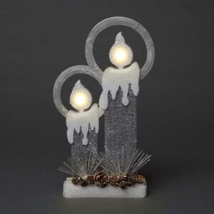 Shatchi 31Cm Christmas Pre Lit Twin Candles Battery Operated Glitter Foam Snow Covered Finish Table Decoration Grey Grey Shatchi 31Cm Christmas Pre Lit Twin Candles Battery Operated Glitter Foam Snow Covered Finish Table Decoration Grey Grey