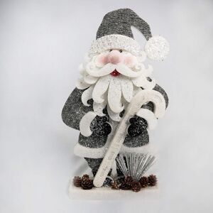 Shatchi Christmas Decoration 42cm Santa Christmas Tabletop Figures Window Holiday Home Xmas Glitter Foam Showpiece Decorations in Silver Silver Shatchi Christmas Decoration 42cm Santa Christmas Tabletop Figures Window Holiday Home Xmas Glitter Foam Showpiece Decorations in Silver Silver
