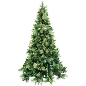 Shatchi 8FT Californian Boulder Bushy Look Luxurious Forest Green Artificial Christmas Tree Pine Cones Hinged Branches Green 8ft Shatchi 8FT Californian Boulder Bushy Look Luxurious Forest Green Artificial Christmas Tree Pine Cones Hinged Branches Green 8ft