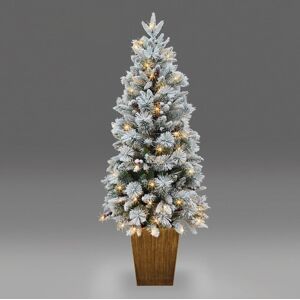 Shatchi Pre Lit Potted Snow Flocked Christmas Tree with Pine Cones & Red Berries Snowy Tips 80-100 Warm White LED Lights Size: 4ft White 4ft Shatchi Pre Lit Potted Snow Flocked Christmas Tree with Pine Cones & Red Berries Snowy Tips 80-100 Warm White LED Lights Size: 4ft White 4ft